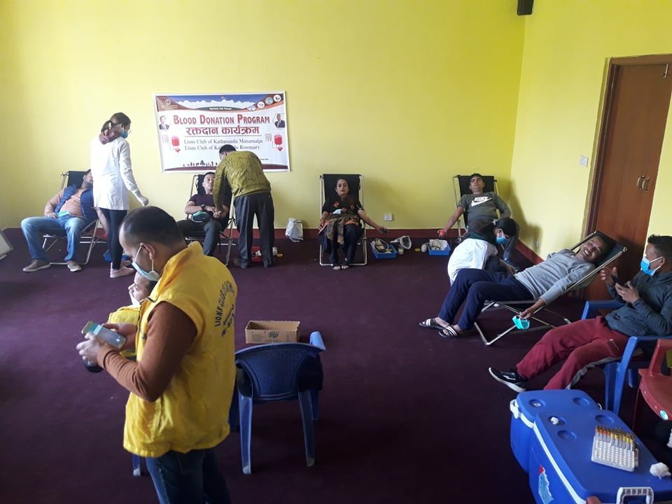 lions club of kathmandu manamaiju organised blood donation program